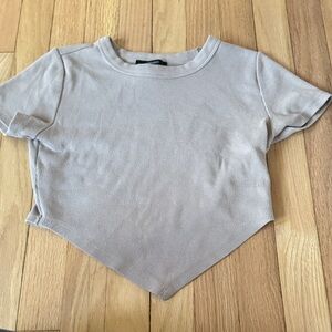 Forever 21 Light Gray Crop Top